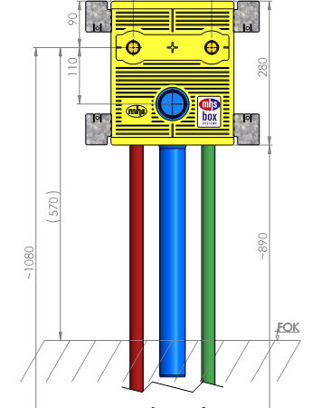 mhs Spültisch 22041RA5po0000 Auslass 153mm STU/240-I/16/RA-Rehau Rautitan