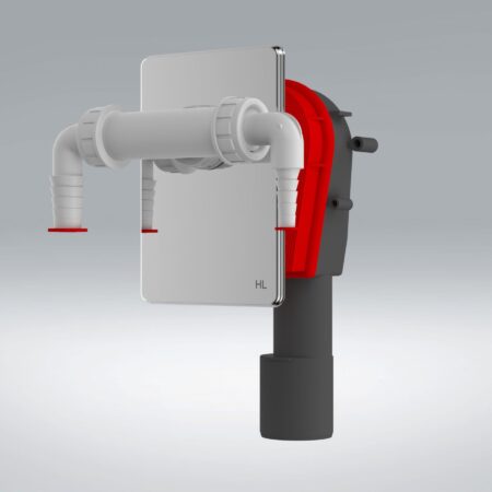 ALVA Waschgeräte-UP-Siphon DN40/50 ohne Kugel, inkl. Doppelanschluss