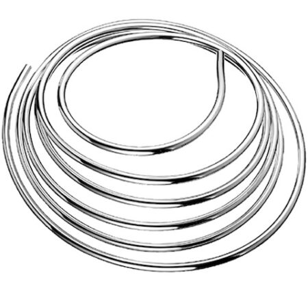 ALVA Kupferrohr in Ringform, Durchmesser: 10 mm, 5000 mm, chrom