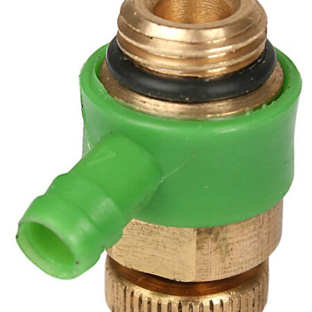 JS Entleerungsventil mit O-Ring, DN8, 1/4", aus Messing, mit Auslaufring in der Farbe grün 0018310800001