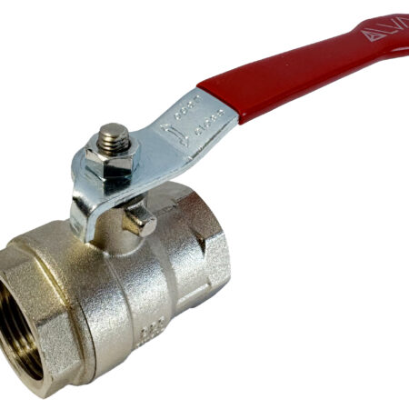 ALVA Kugelhahn Heizung MS 2 1/2" IG/IG Hebelgr.Stahl verz. rot PN25 Stopfbuchse