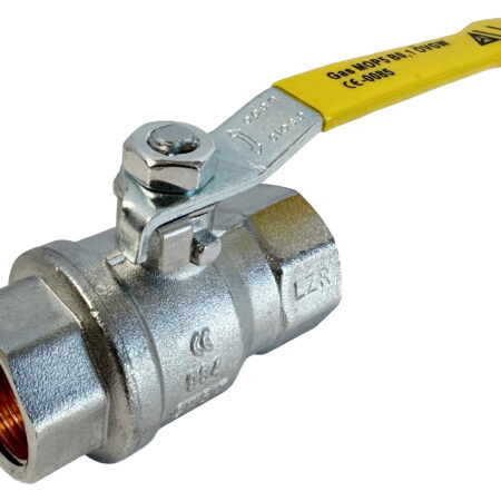 ALVA Kugelhahn Gas MS 3/4" IG/IG ÖVGW Hebelgriff Stahl verz. gelb PN40