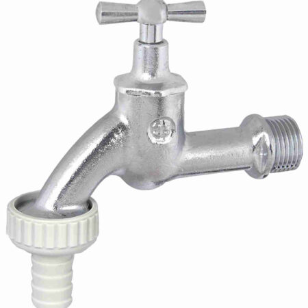 ALVA Auslaufventil mit Schlauchverschraubung, mit Knebel-Oberteil, 1/2", matt chrom 0017301520001