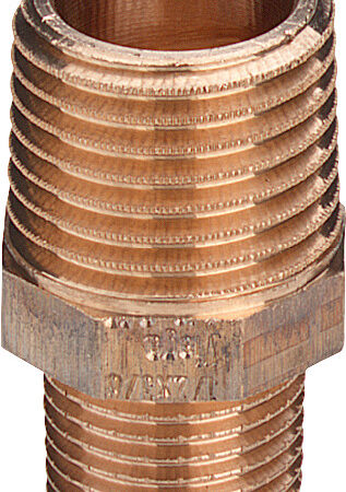 ALVA Reduziernippel 3245 mit Mehrkant in R1 1/2 x R1 Rotguss