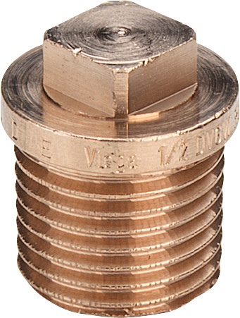 ALVA Stopfen 3290 mit Vierkant und Rand in R2 Rotguss