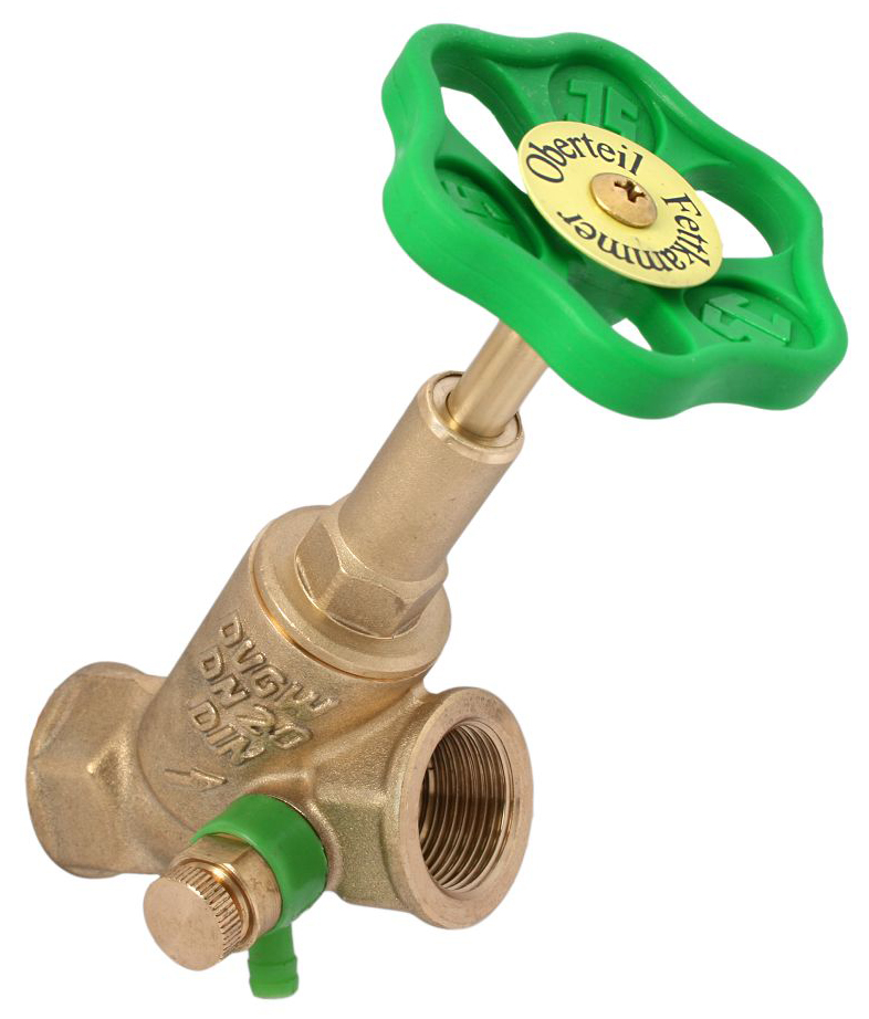 ALVA Freistromventil mit Muffenanschluss, mit Entleerung, mit steigender Spindel, DN32, Innengewinde 1 1/4", DVGW geprüft 0015103200001