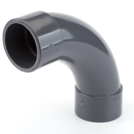 ALVA PVC-U Bogen 90°, d50 für Schwimmbadanwendung PN16, grau
