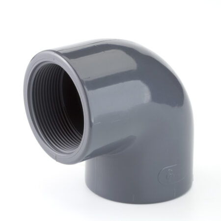 ALVA PVC-U Winkel 90°, d32 für Schwimmbadanwendung PN16, grau
