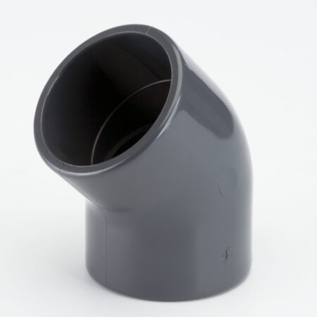 ALVA PVC-U Winkel 45°, d32 für Schwimmbadanwendung PN16, grau