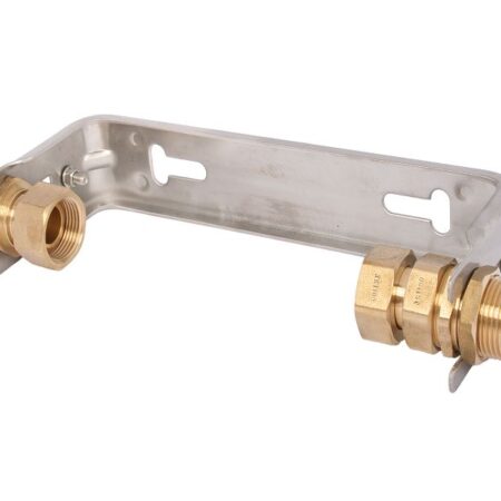 ALVA Wasserzähler-Einbaubügel, waagerecht, mit Verschraubung, starr, mit Dauerdurchfluss Q3=4m^3/h, 1" x 1", aus Edelstahl 0022502500001