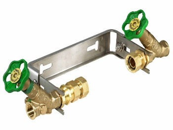 ALVA Wasserzähler-Einbaugarnitur waagerecht, mit Dauerdurchfluss Q3=16,0m^3/h, 1 1/2" x 1 1/2", Bügel aus Edelstahl, starr 0022054100001