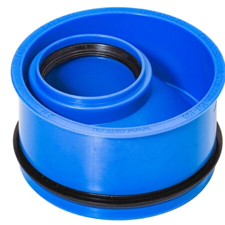 Abwasser-Innen-Reduzierstueck blau DWR DN110x50 exzentr.aus PP Nr.10850IR