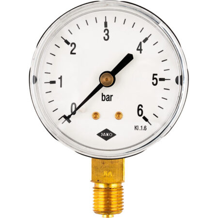 ALVA Manometer Fig.2602 (1) 1/4" 63mm Durchmesser 0-10 bar Anschluss unten