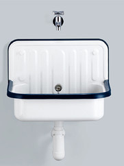 Laufen AGB Stahlform 510Ü weiß emaill. 51x36cm m.Kststumr.blau,m.ÜL,m.Abl.vent.