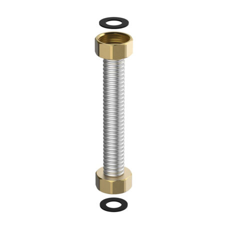 ALVA Edelstahlwellrohr DN12-70cm m. 2 ÜWM 1/2"
