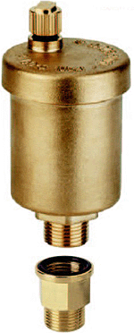 ALVA Schnellentlüfter MINIVAL SOLAR 3/8", Messing blank mit Absperrventil