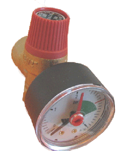 ALVA Sicherheitsventilkombi. 1/2" 3bar mit Manometer