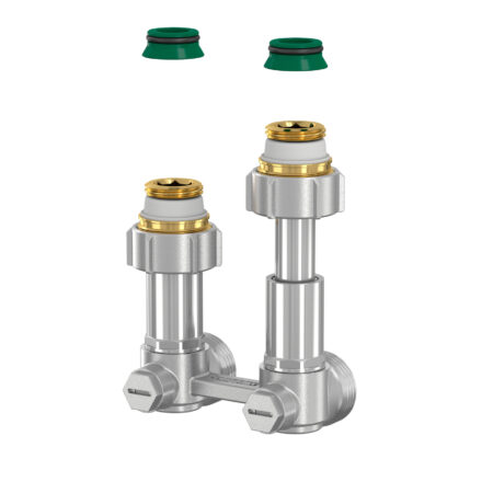 ALVA Hahnblock Eckform 3/4" teleskopisch Längenausgleich 25mm