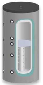 ALVA Schicht-Pufferspeicher 1000 L,Silber Vlies 100 mm