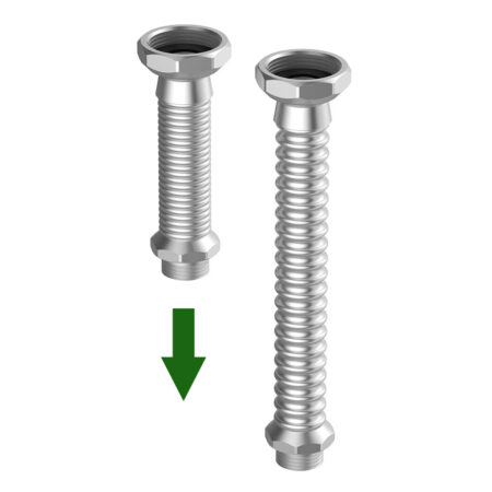 ALVA Flex-Verbindungsrohr aus Edelstahl, DN15, L=105mm