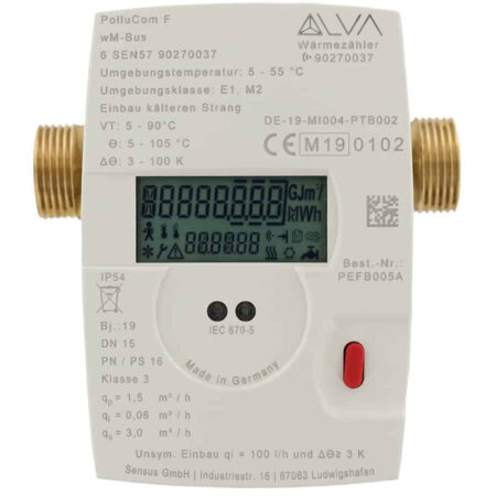 ALVA Wärmemengenzähler PCF qp 1,5 wM-Bus G3/4“ für R1/2“ BL:110 inkl. EG