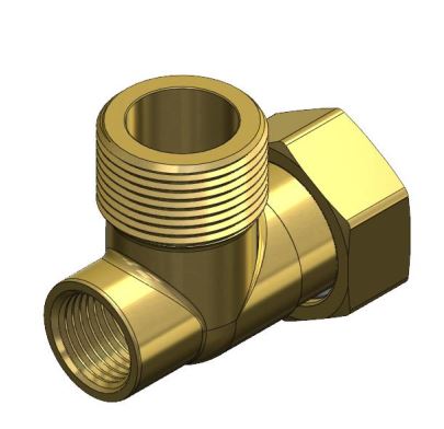 ALVA Eckverschraubung 1" ÜM-1"AG m.1/2"IG im Knie, ohne Red.