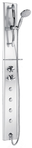 ALVA Spa Duschpaneel 19 x 155cm Thermostat, Silber Glanz