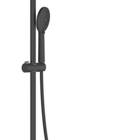 ALVA Spa Duschsystem mit Teleskopstange Wannenarm. m. bewegl. Auslauf,Schwarz M.