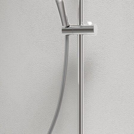 ALVA Spa Duschsystem 120cm Thermostat, Chrom, Ablagefläche Weiß