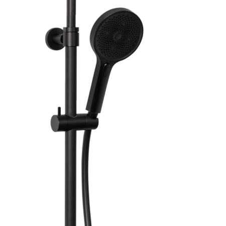 ALVA Spa Duschsystem 123,7cm mit Thermostat, Schwarz Matt