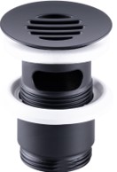 ALVA Varia Ablaufventil 5/4" offen für HWB, Schwarz Matt