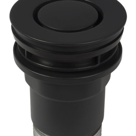 ALVA Varia Ablaufventil 5/4 Push Down mit Stopfen, Höhe bis 63mm, Schwarz Matt