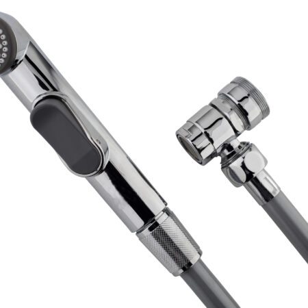 ALVA Varia Bidetbrause Nachrüstset mit Adapter f. WT-Armatur, Schlauch, Chrom