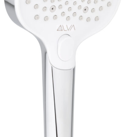 ALVA Varia Handbrause 3-fach softedge m. KTW-Zulassung, Drucktaste, Chrom
