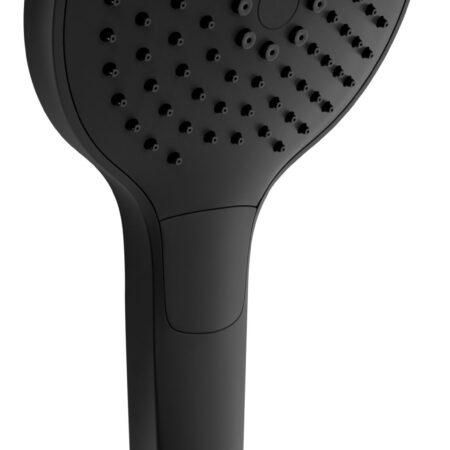 ALVA Varia Handbrause 3-fach Ø 12cm mit Antikalk, Tastumstellung, Schwarz M