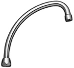 ALVA Varia J-Auslauf komplett mit Strahlregler verchromt 3/4" 200mm