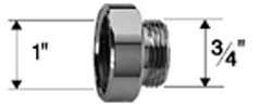 ALVA Varia Reduktion Messing verchromt IG 1" x AG 3/4"