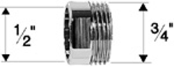 ALVA Varia Reduktion Messing verchromt IG 1/2" x AG 3/4"
