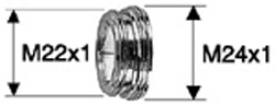 ALVA Varia Reduktion Messing vernickelt M22 x 1 x M24 x 1