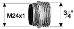ALVA Varia Reduktion Messing verchromt M24 x 1 x 3/4"