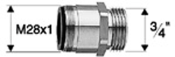ALVA Varia Reduktion Messing verchromt M28 x 1 x 3/4"