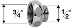ALVA Varia Reduktion Messing verchromt IG 3/4" x AG 1/2"