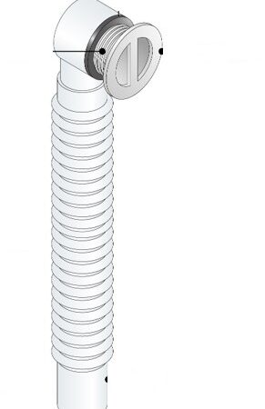 ALVA Varia Überlaufrohr flexibel 540mm, Kunststoff, Weiß