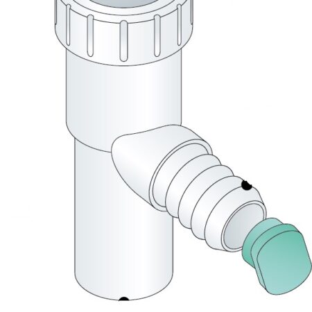 ALVA Varia T-Stück 90° für WM-Anschluss Ø 32mm x 5/4", Weiß