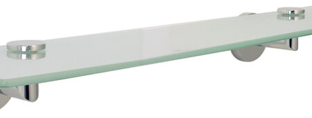 ALVA Ora Ablageplatte, Glas sat. 52x13,5cm,inkl. Konsolen z. Kleben,Chrom