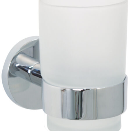ALVA Ora Glashalter zum Kleben inkl. Glas satiniert, Chrom