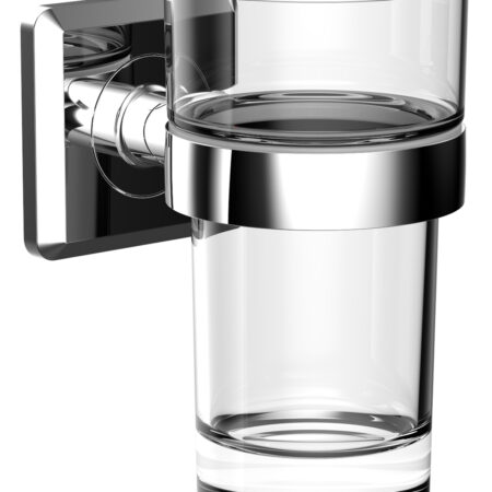 ALVA Prima Glashalter mit Kristallglas klar, Chrom