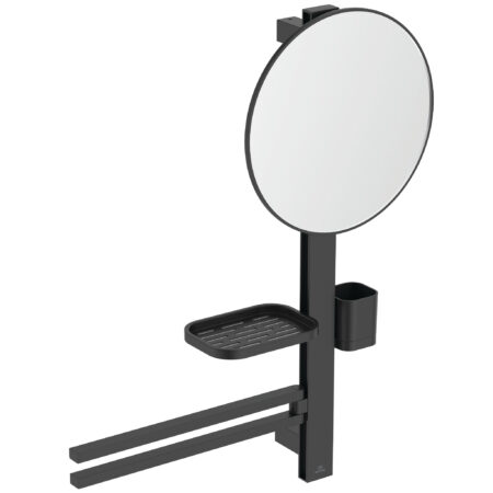 Beauty Bar Accessoires-Kombination M700 mit Spiegel Durchmesser 320mm Silk Black