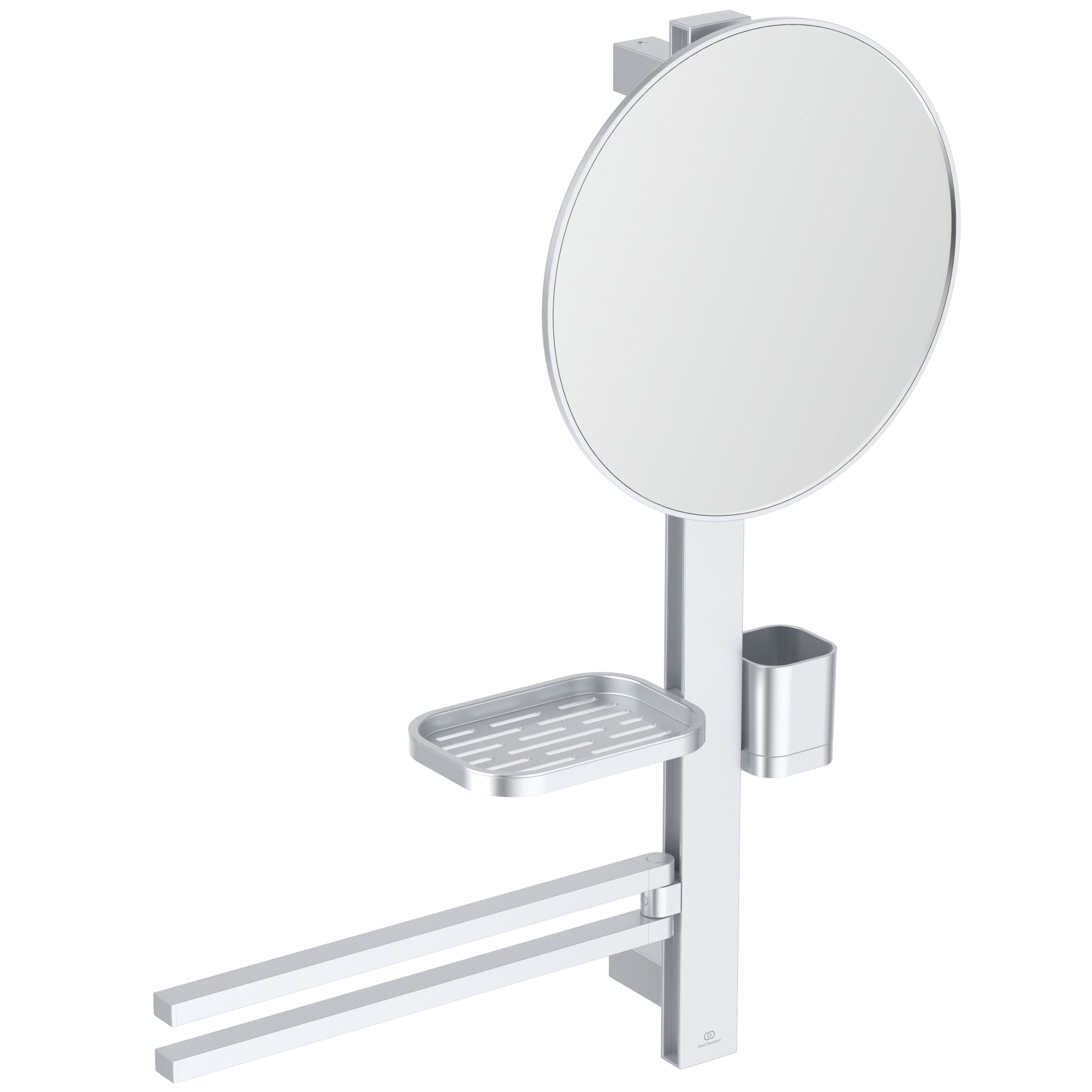 Beauty Bar Accessoires-Kombination M700 mit Spiegel Durchmesser 320mm Silver