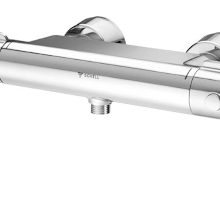 Aufputz-Duscharmatur, Mischwasser, Thermostat, Auf/Zu-Aufputz-Duscharmatur, 2x DN 15 G 1/2 AG, DN 15 G 1/2 AG (unten), chrom